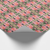 Roze Floral Pattern Cadeaupapier (Hoek)