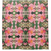 Roze Floral Pattern Douchegordijn (Voorkant)