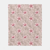 Roze Floral Pattern Fleece Deken (Voorkant)