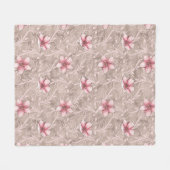 Roze Floral Pattern Fleece Deken (Voorkant (Horizontaal))
