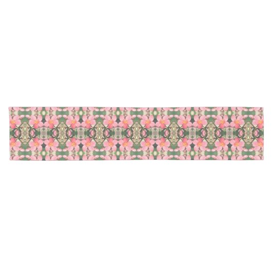 Roze Floral Pattern Korte Tafelloper (Horizontaal)