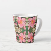 Roze Floral Pattern Latte Mok (Rechterhoek)