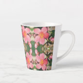 Roze Floral Pattern Latte Mok (Rechts)