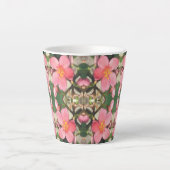 Roze Floral Pattern Latte Mok (Voorkant)