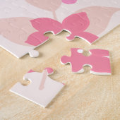 Roze Floral Pattern Legpuzzel (Zijkant)