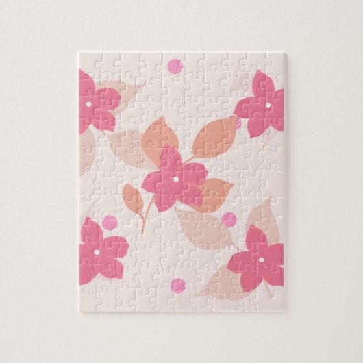 Roze Floral Pattern Legpuzzel (Verticaal)
