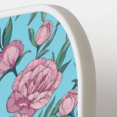 roze Floral Pattern Persoonlijke tekstnaam Pickleball Paddle (Links Detail)