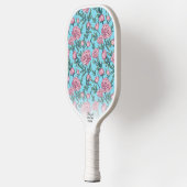 roze Floral Pattern Persoonlijke tekstnaam Pickleball Paddle (Links)
