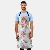 Roze Floral Pattern Schort (Gedragen)