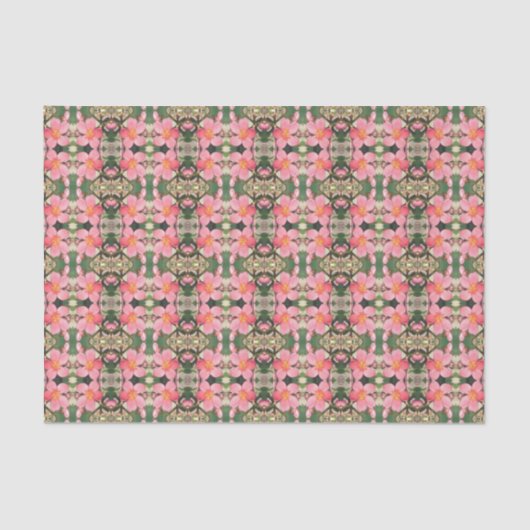 Roze Floral Pattern Tissuepapier (Voorkant)