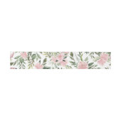 Roze Floral Pattern Uitnodigingen Wikkel (Vlak)