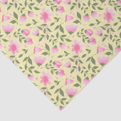 Roze Floral Pattern w. Greenery Tissuepapier (Detail)