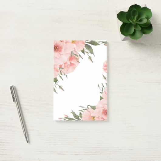 Roze Floral Post-it® Notes (Kantoor)