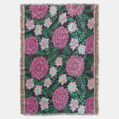 Roze Floral print Deken (Voorkant Verticaal)