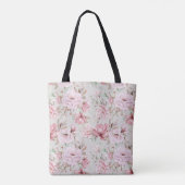 Roze Floral print Draagtas (Achterkant)