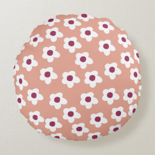 Roze Floral Round Pillow Rond Kussen