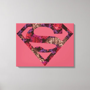 Roze Floral S-Shield Canvas Afdruk