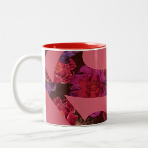 Roze Floral S-Shield Tweekleurige Koffiemok