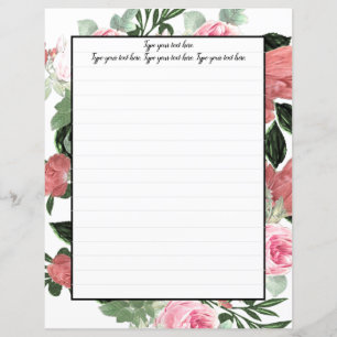 Roze Floral-schrijfpapier uit de Magnolia