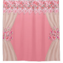 Roze Floral Shower Curtain