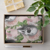 Roze Floral Skull Series Design 4 Tissuepapier (Geschenk)