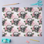 Roze Floral Skull Series Design 6 Tissuepapier (Craft)
