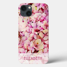 Roze Floral, speciaal aangepast iPhone 13 Hoesje