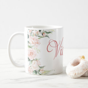 Roze Floral, speciaal aangepast Koffiemok