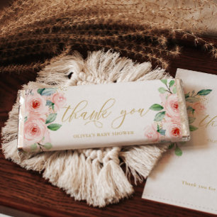 Roze Floral Speciaal Snoep Bar Wrapper Flyer