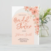 Roze Floral Spring Arch Bridal Shower Kaart (Staand voorkant)