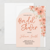 Roze Floral Spring Arch Bridal Shower Kaart (Voorkant / Achterkant)