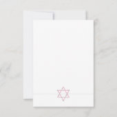 Roze Floral Star Bat Mitzvah RSVP CARD (Achterkant)