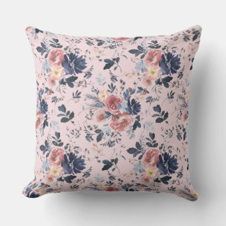Roze Floral/Stripe Sierkussen