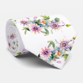 Roze Floral Stropdas (Opgerold)