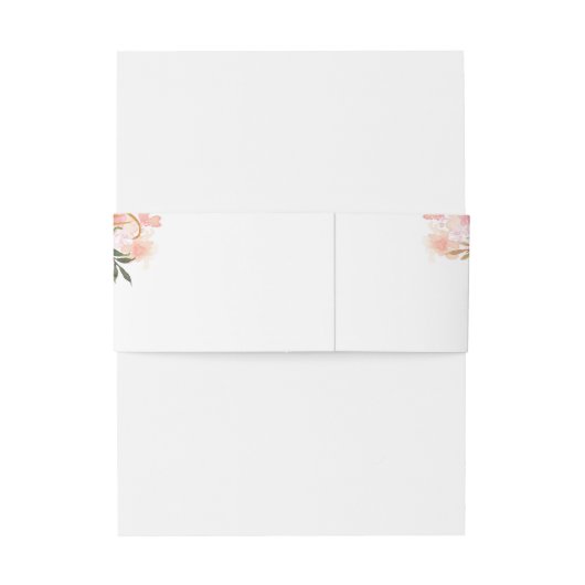 Roze Floral Uitnodigingen Wikkel (Achterkant Voorbeeld)