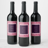 Roze  Floral Vino Custom Wijn Etiket (Flessen)