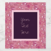 Roze  Floral Vino Custom Wijn Etiket (Enkel label)