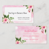 Roze Floral Visitekaartje (Voorkant / Achterkant)