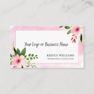 Roze Floral Visitekaartje