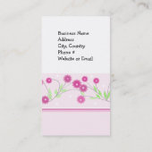 Roze Floral Visitekaartje (Achterkant)