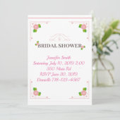  Roze Floral Vrijgezellenfeest Kaart (Staand voorkant)