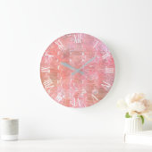 Roze Floral Wall Art Dream Grote Klok (Huis)