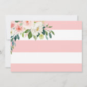 Roze Floral Waterverf Baby Girl Foto geboortedatum Aankondiging (Achterkant)