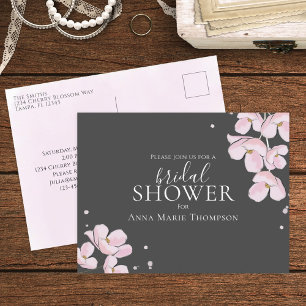 Roze Floral Waterverf Cherry Blossom Briefkaart
