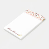 Roze Floral Waterverf Patroon Naam Hartscript Post-it® Notes (Schuin)