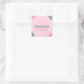 Roze Floral Waterverf Ramadan Mubarak Sticker (Tas)