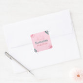 Roze Floral Waterverf Ramadan Mubarak Sticker (Envelop)