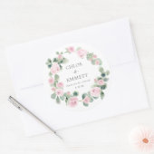Roze Floral Wedding Cake Box Favor Sticker (Envelop)