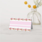 Roze Floral Wedding Place card (Achterkant)