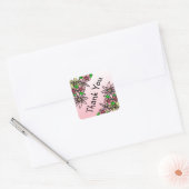 Roze Floral Whimsical Dank u stickers (Envelop)